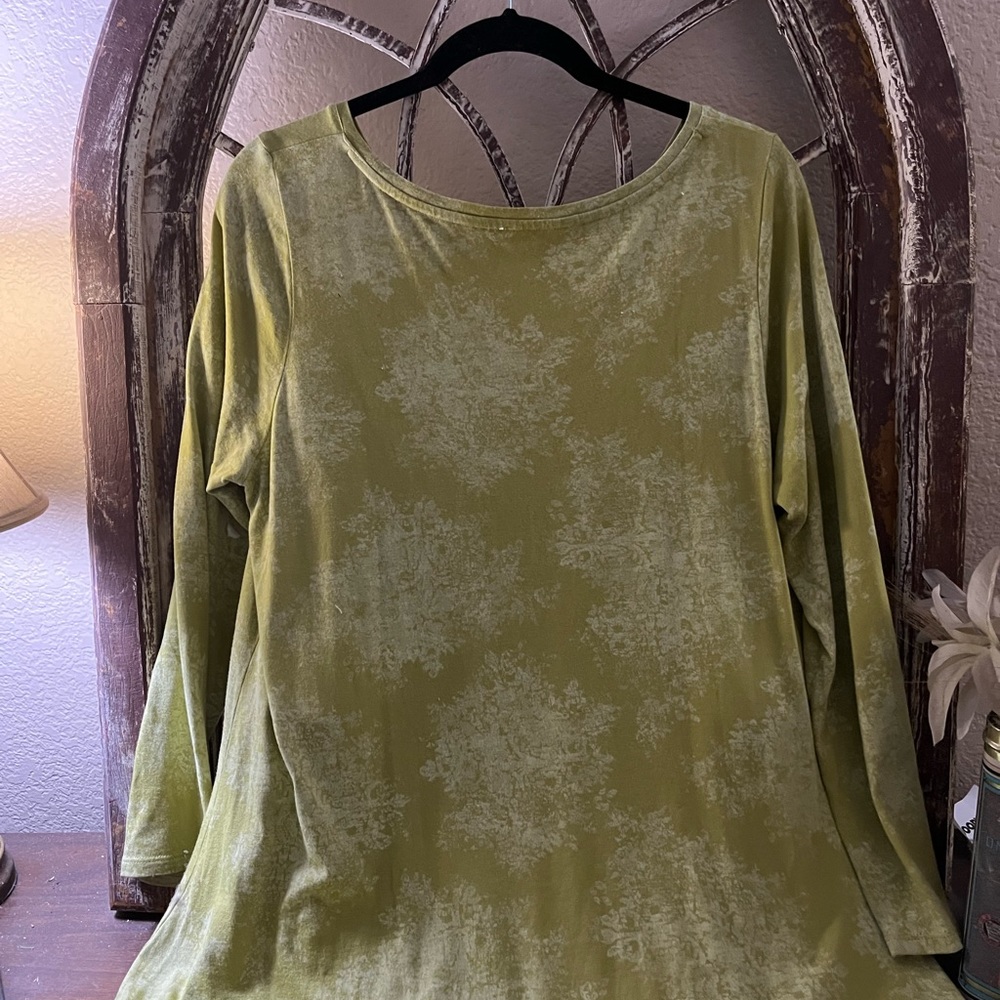 PureJill Top Light Tie Dye Very Faint Green Size. Large P
